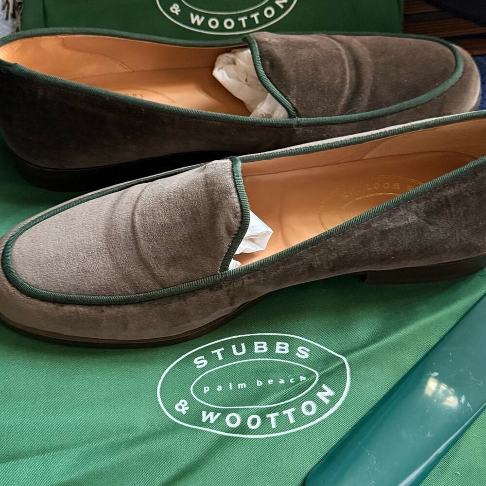 Stubbs & Wotton Palm Beach Contrast Beaver Men Lux Loafer Brown Size 11 New - Picture 2 of 10